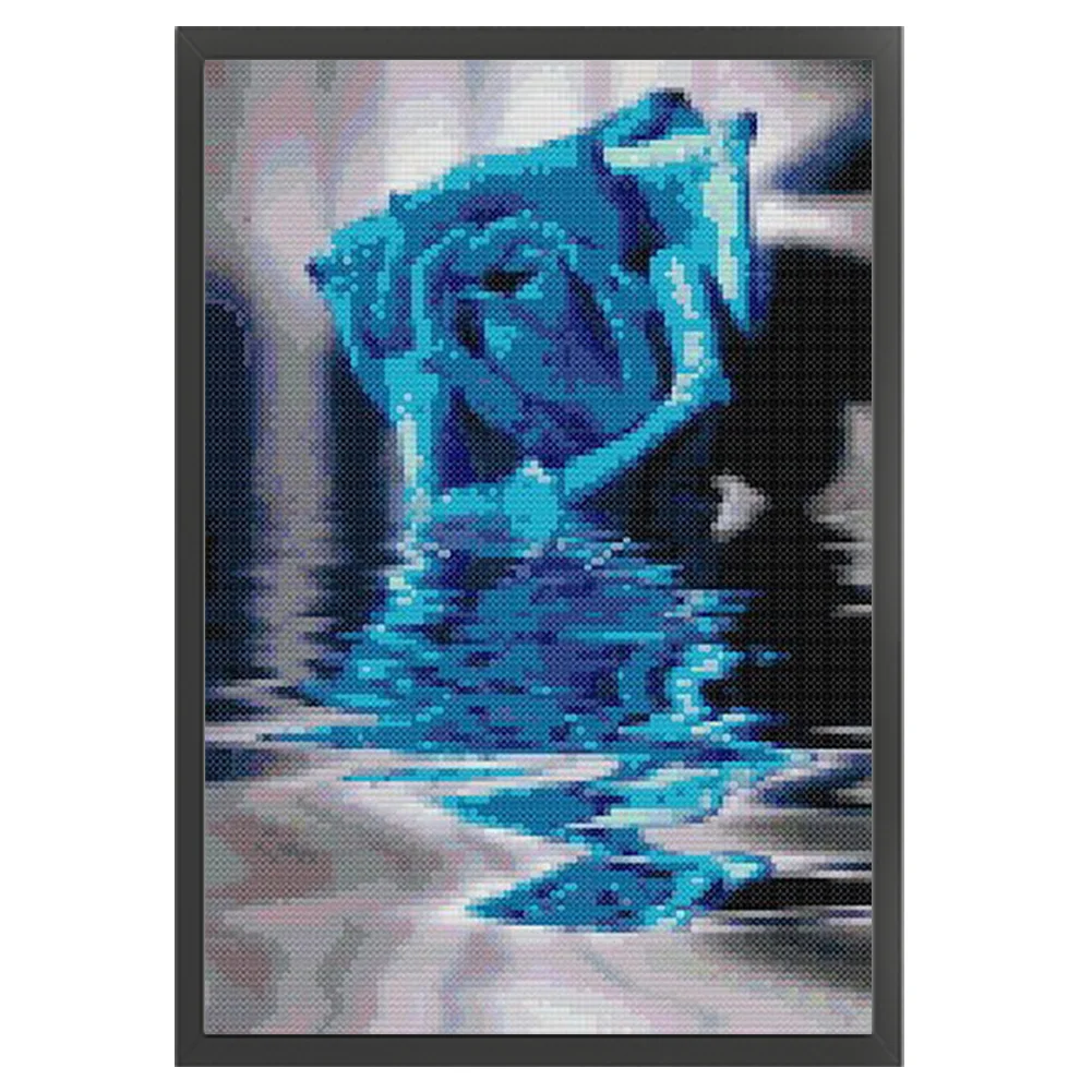 9CT Full Stamped Cross Stitch Bead Embroidery- Rose(Canvas|30*42CM)