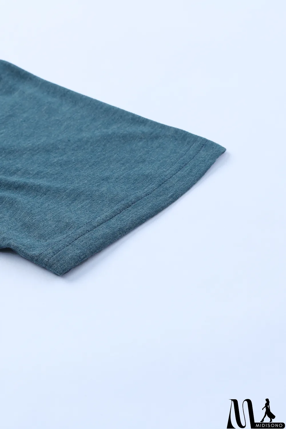 MidiSono - Blue Solid Basic Crewneck Short Sleeve Men's T-shirt