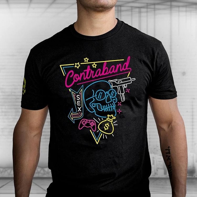 Men's round neck loose print T-shirt