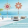 2Pcs Diamond Painting Acrylic Double Sided Pearl Datura Wind Chime Suncatcher with Crystal Hanging Pendant