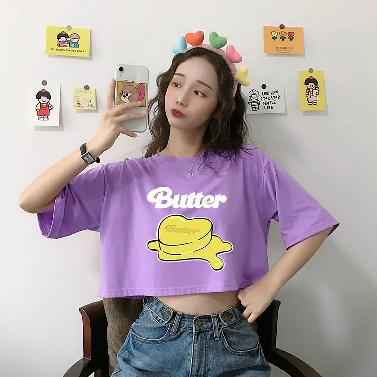 방탄소년단 Butter Album Print Short T-shirt