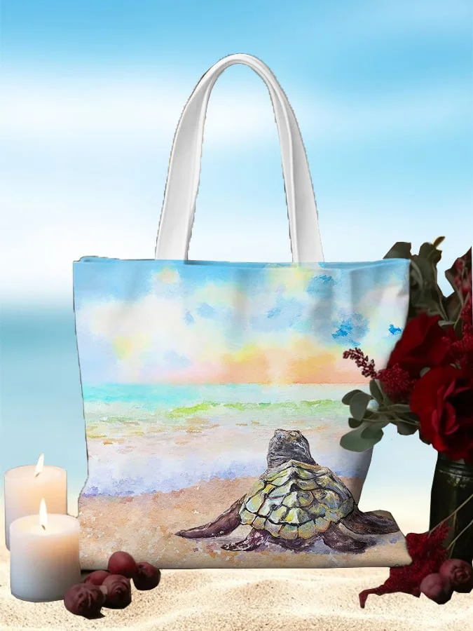 🔥Buy 3 Get 10% Off🔥Hawaiian Turtle Design Foldable Travel Canvas Shoulder Bag