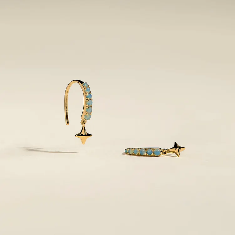 Cosmic Opal Hook Earrings in Gold