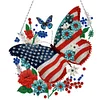 (US Only)Independence Day Butterfly 2D Flat DIY Diamond Art Pendant Wall Door Decoration