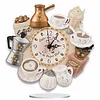 (US Local)5D DIY Special Shape Diamond Painting Desk Ornament Handmade Clock Kit(Tea Time)