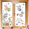 Sticker mural oeuf de lapin de p&acirc;ques, 2 feuilles