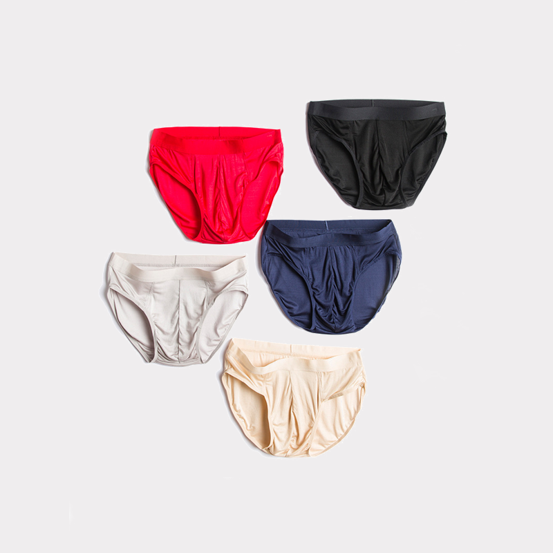 Realsilklife Loose Men's Silk Briefs 5Pack