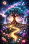 Luxury AB Velvet Diamond Painting Kit - Landscape Tree