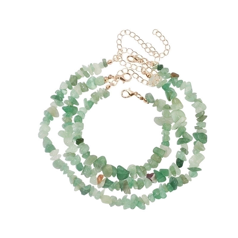 Minimalist Solid Color Natural Stone Bracelets Anklet Necklace