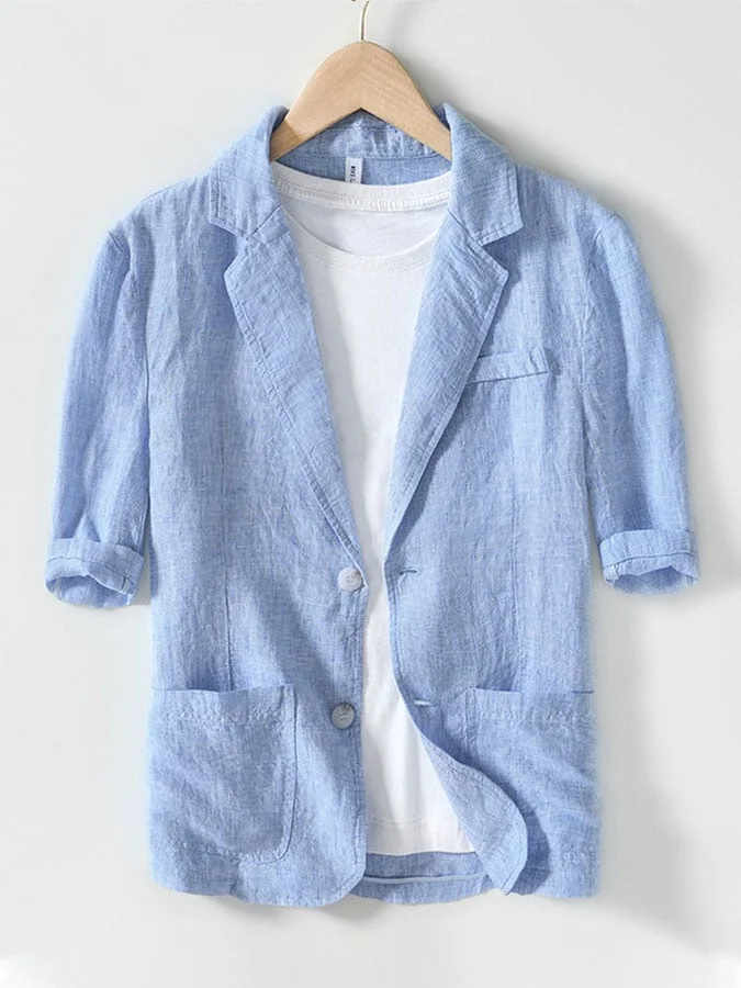 Men's Business Casual Cotton And Linen Suit Jacket