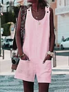 Simple Solid Color Sleeveless Jumpsuits