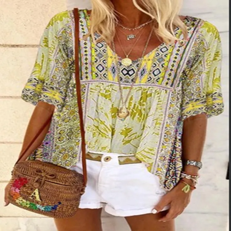 Urban Casual Print Pullover T-shirt for Women