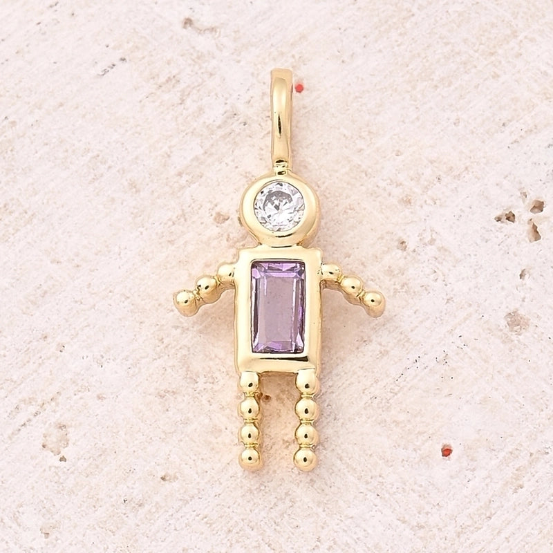 1 Piece 15×7.5mm Hole 2~2.9mm Copper Zircon 18K Gold Plated Geometric Simple Polished Jewelry Accessories Pendant