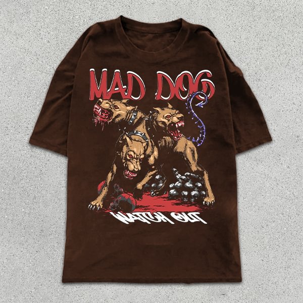 Vicious Dog Graphic Print Short Sleeve T-Shirt