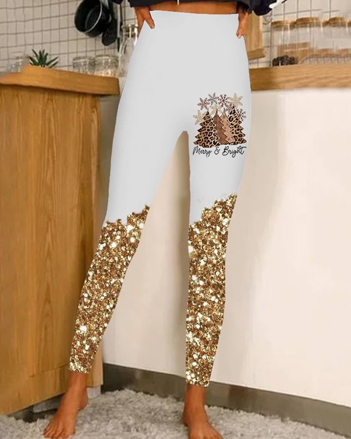 Christmas Print Slim Leggings