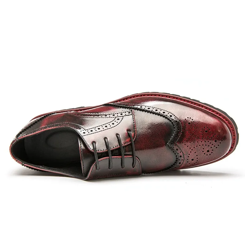 Leather Brogues Men Dress Shoes Business Lace Up Men Loafers Formal Oxford Men Wedding Party Shoes Zapato Hombre Plus Size 38-46