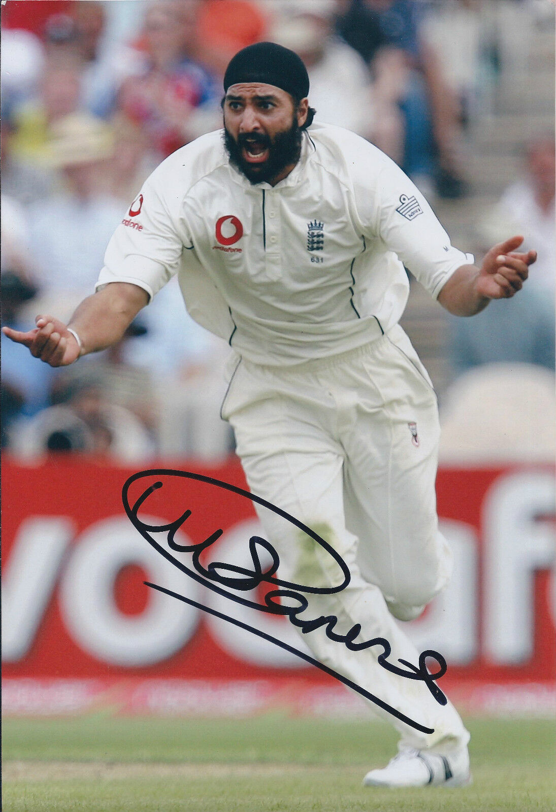 Monty PANESAR Signed Autograph 12x8 Photo Poster painting AFTAL COA Cricket England Bowler RARE