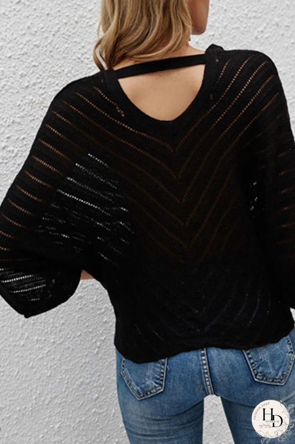 Fashion Casual Solid Split Joint V Neck Tops