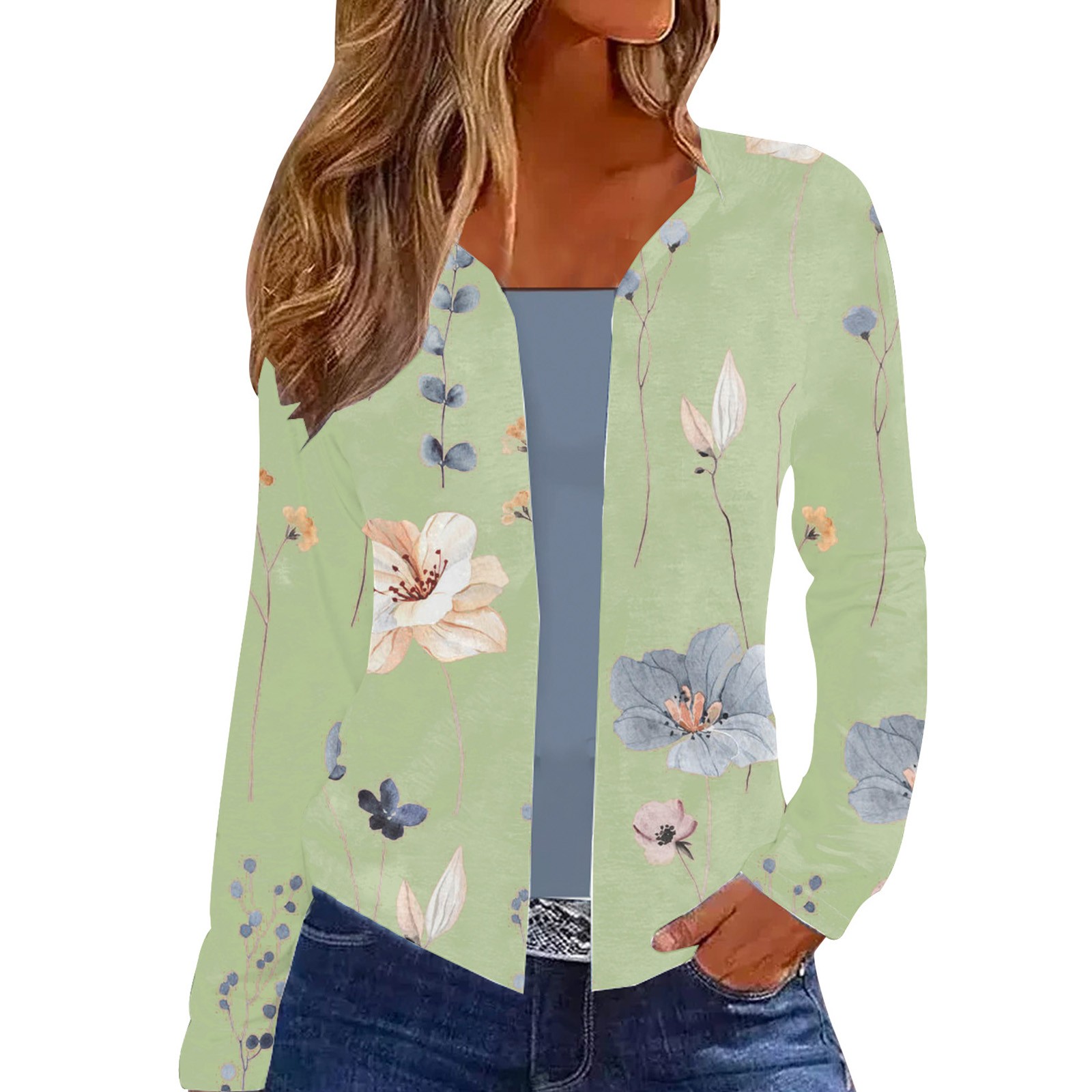 Women's Print Long Sleeve Short Cardigan