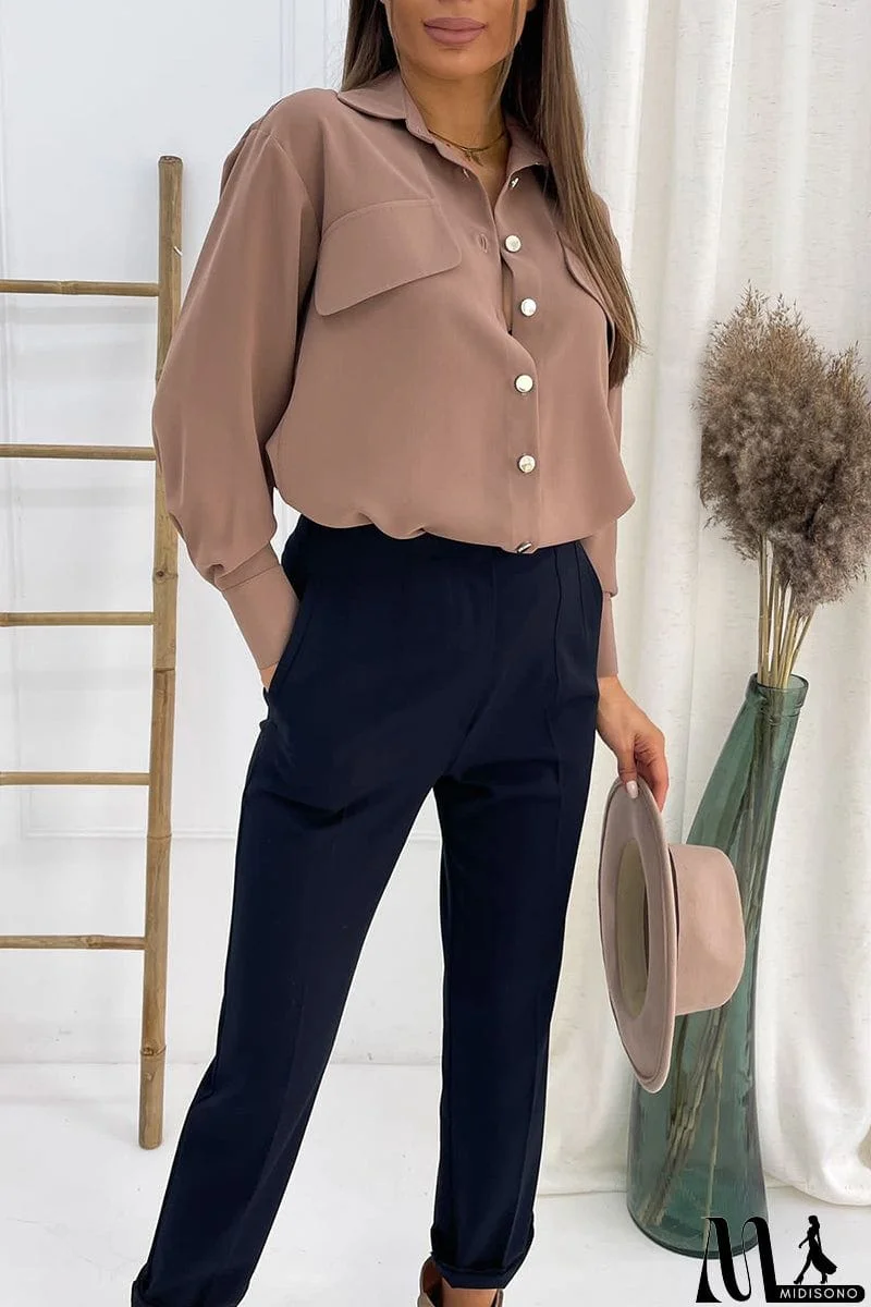 MidiSono - Drop Shoulder Button Shirt