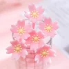 20PCS Adorable Pink Cherry Blossom 0.38mm Gel Signature Pen School Student Office Cute Stationery Gift
