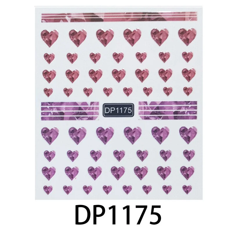 Nail Stickers Back Glue Black Color Leopard Gradient Cartoon Love Heart Designs Nail Decal Decoration Tips For Beauty Salons-Nail Inspo