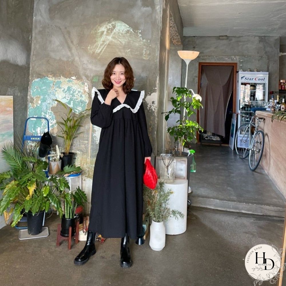 Doll Collar Loose Ruffled Loose Dress Women