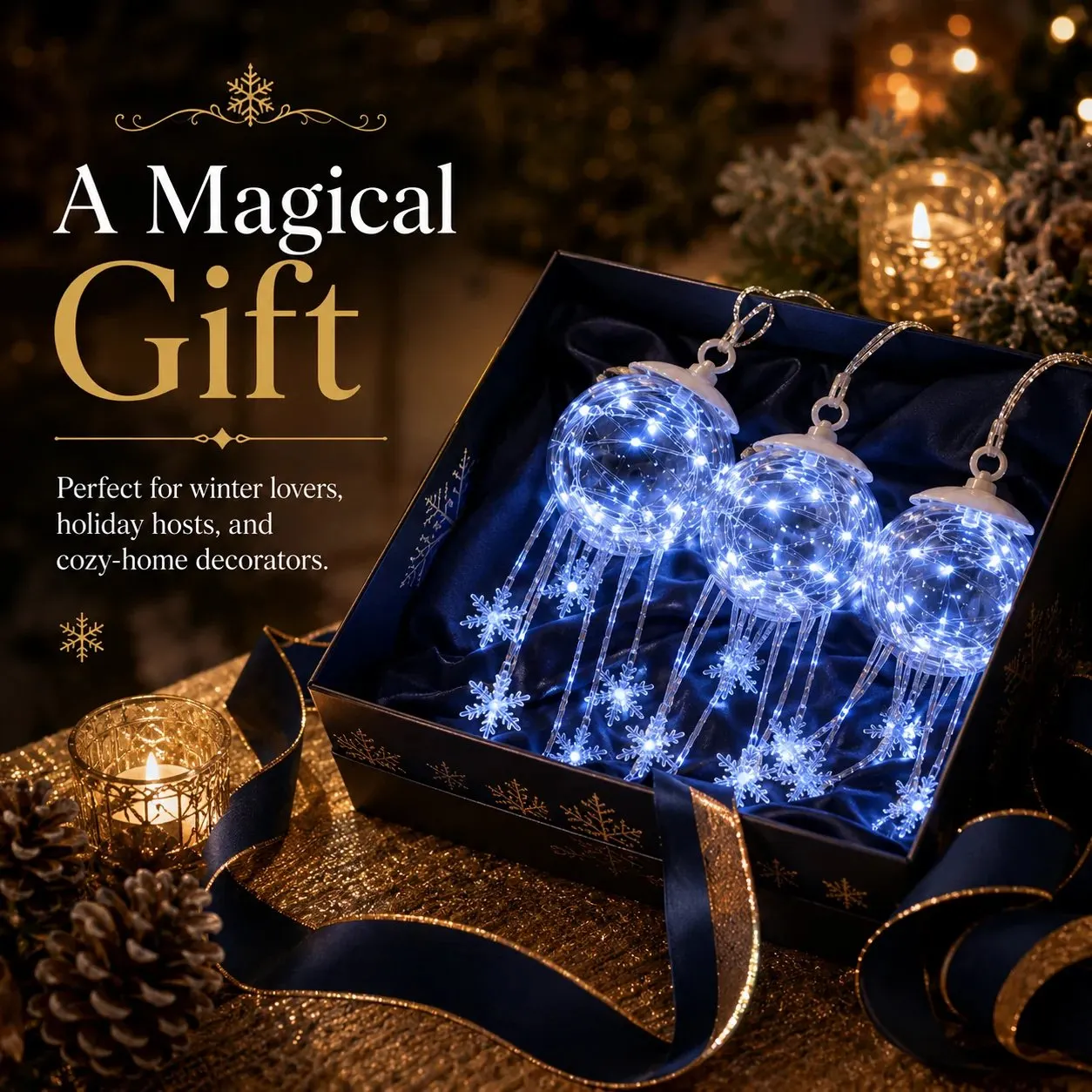 Icy Glow Hanging Ornament decorating locations