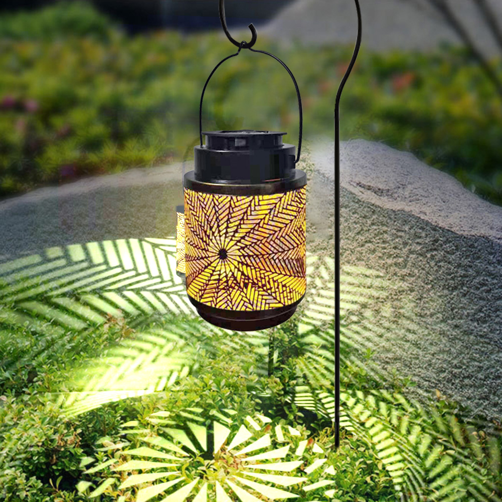 

LED Solar Light Hollow Lantern Projection Hanging Lamp with Bracket Decor, 501 Original