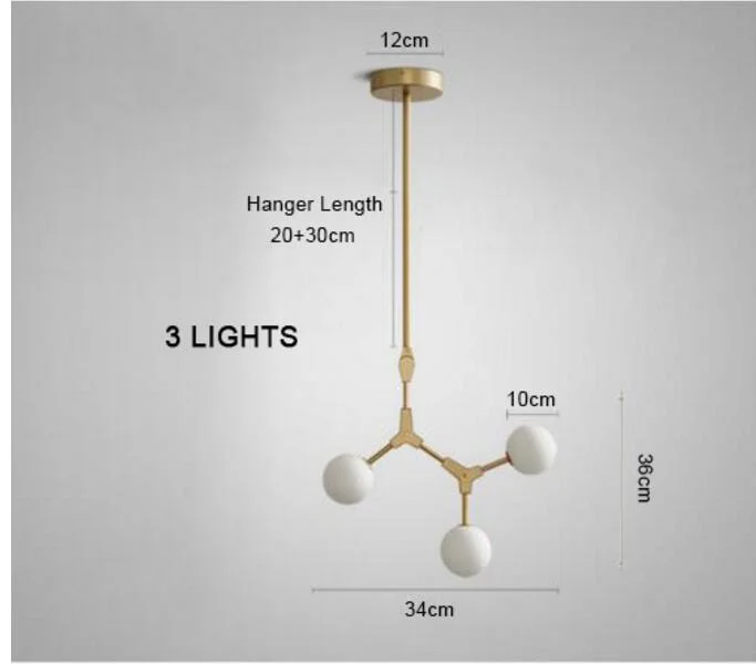 Nordic LED Chandeliers Glass Lighting Minimalist Molecular  Chandeliers Living Room Bedroom Bar Restaurant Magic bean chandelier