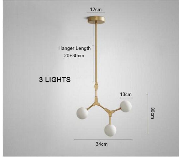 Nordic LED Chandeliers Glass Lighting Minimalist Molecular  Chandeliers Living Room Bedroom Bar Restaurant Magic bean chandelier