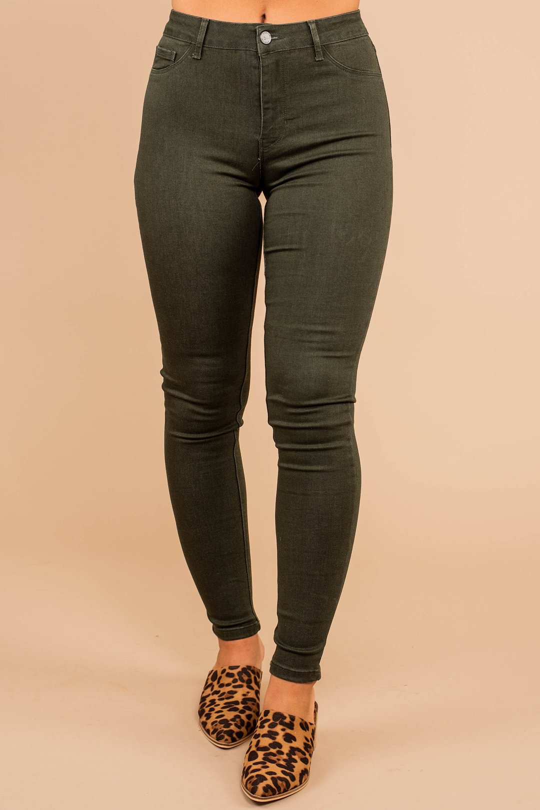 olive green skinny jeans