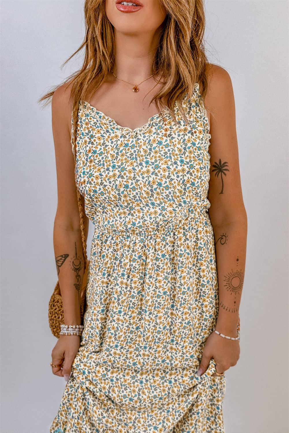 LLYGE Bohemian Spaghetti Strap Maxi Dress llyge