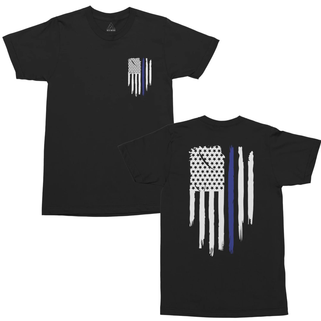 Thin Blue Line USA Flag Patriotic Police Support Men's T Shirt