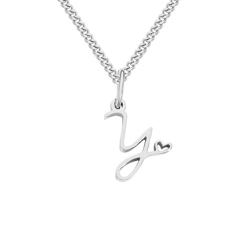 Stainless Steel Minimalist Plating Letter Solid Color Pendant Necklace