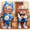 Happy Grandma And Angry Grandpa - Full Round Diamond Painting 40*40cm