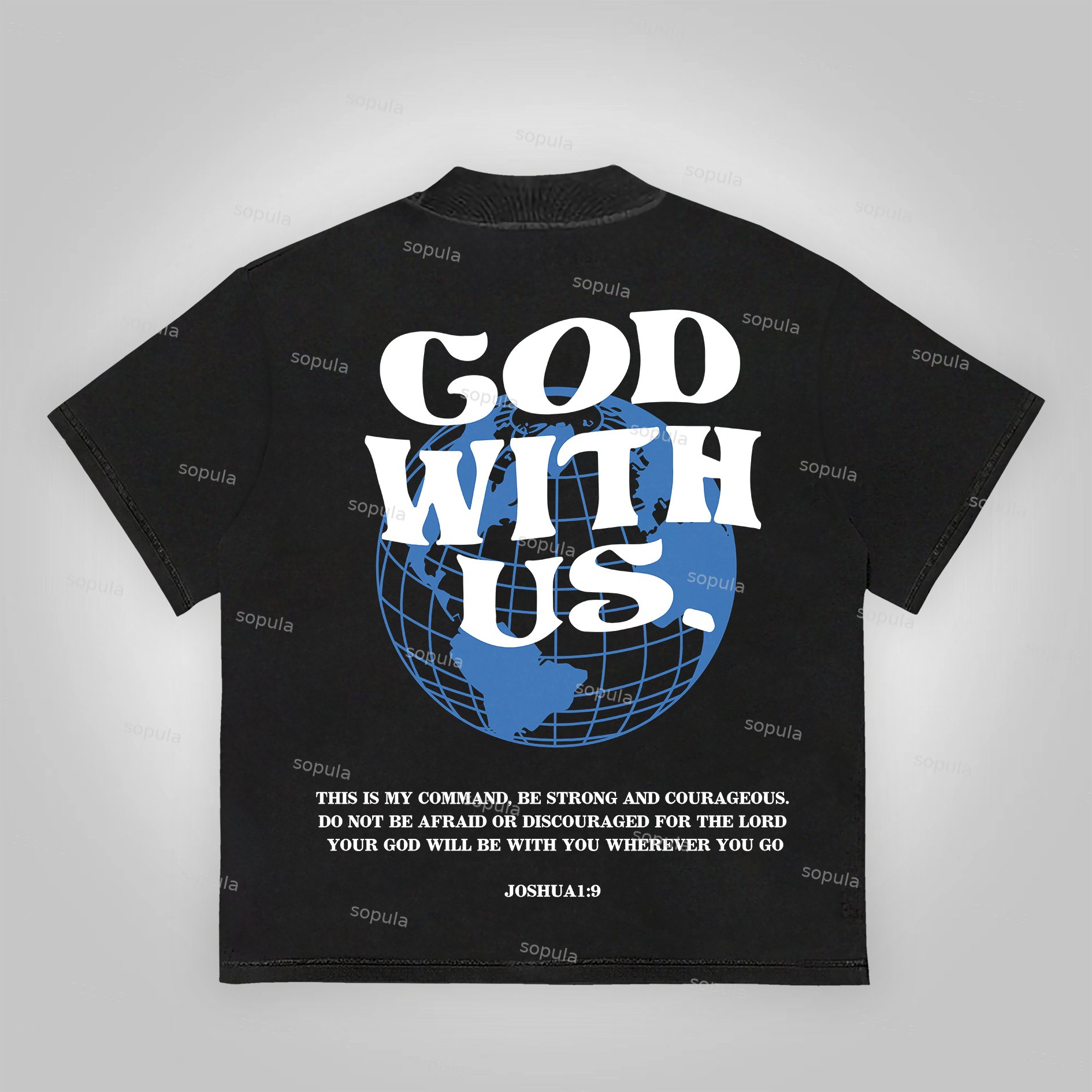 Vintage God With Us Graphic 100% Cotton Short Sleeve T-shirt - SOPULA