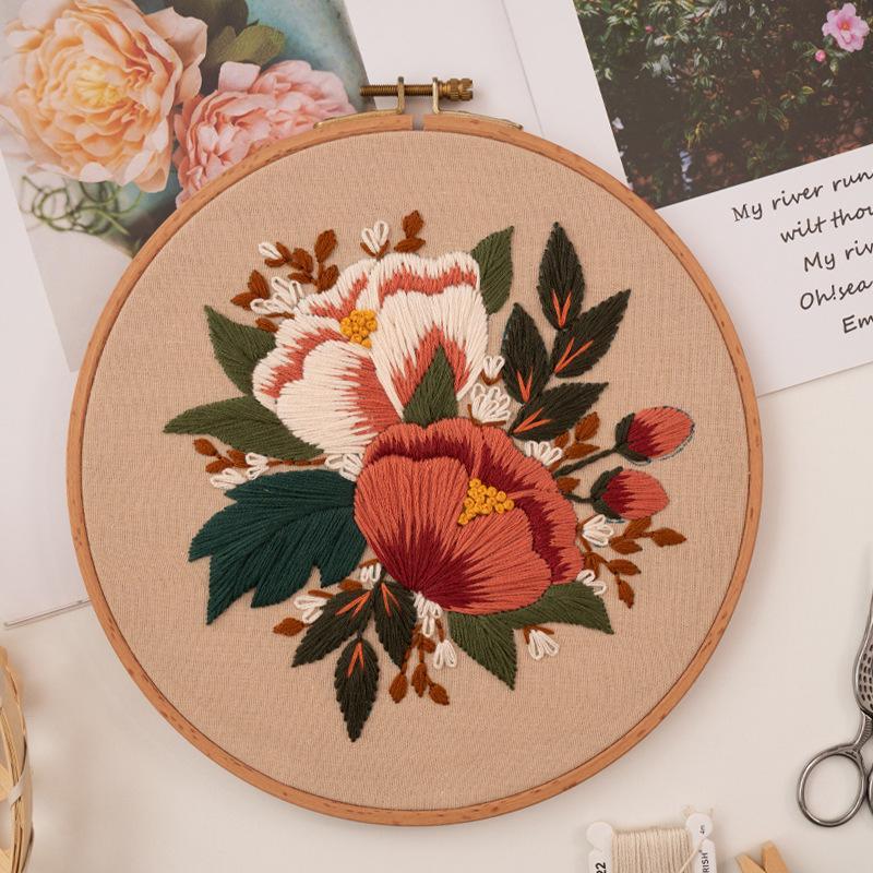 Floral Embroidery Kit Crafters Closet 6”Hoop