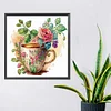 >SALE<5D DIY Partial Special Shaped Drill Diamond Painting Rose Coffee Decor 30x30cm