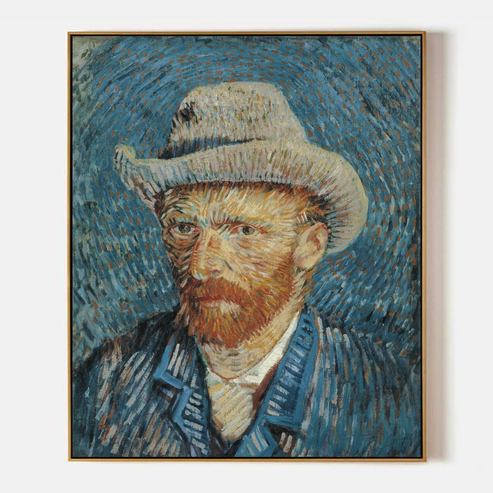 Arabelart Self Portrait with Felt Hat by Vincent van Gogh - Famous Art Reproduction