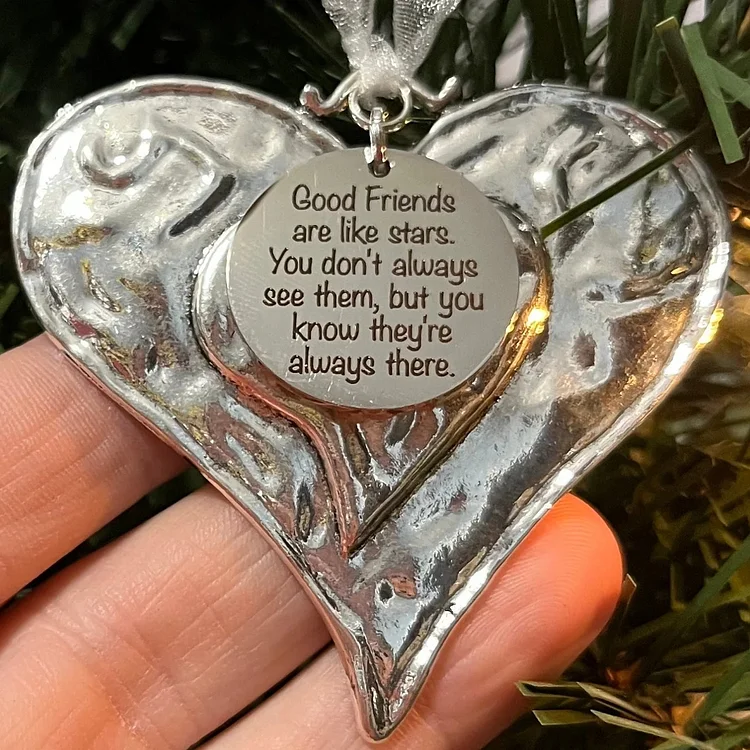Christmas Heart Ornament Gift - ✨Good Friends Are Like Stars✨