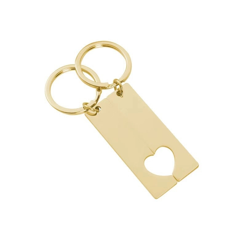 Minimalist Heart Shape Solid Color 201 Stainless Steel Unisex Keychain