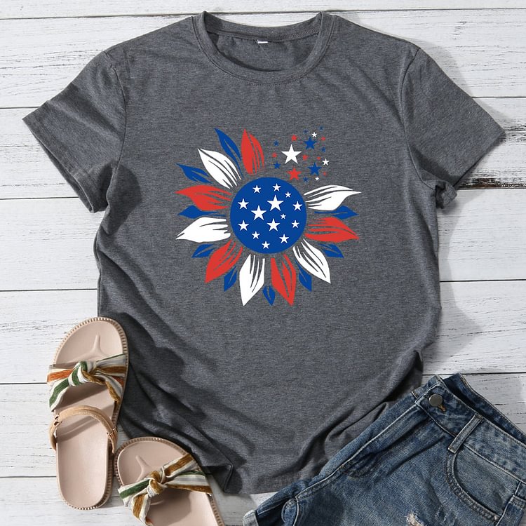 Patriotic Flower T-shirt Tee-JR00381