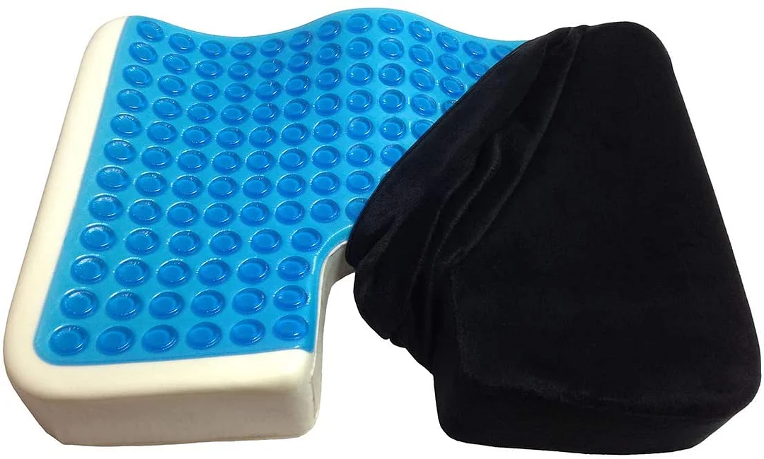 Cushion for Office ChairMemory Foam Cooling Gel Coccyx Cushion for Tailbone PainTailbone CushionSciatica Pillow for Sitting (Black)