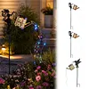 Solar Watering Can Stake Light Angel Hummingbird Iron Art Outdoor
