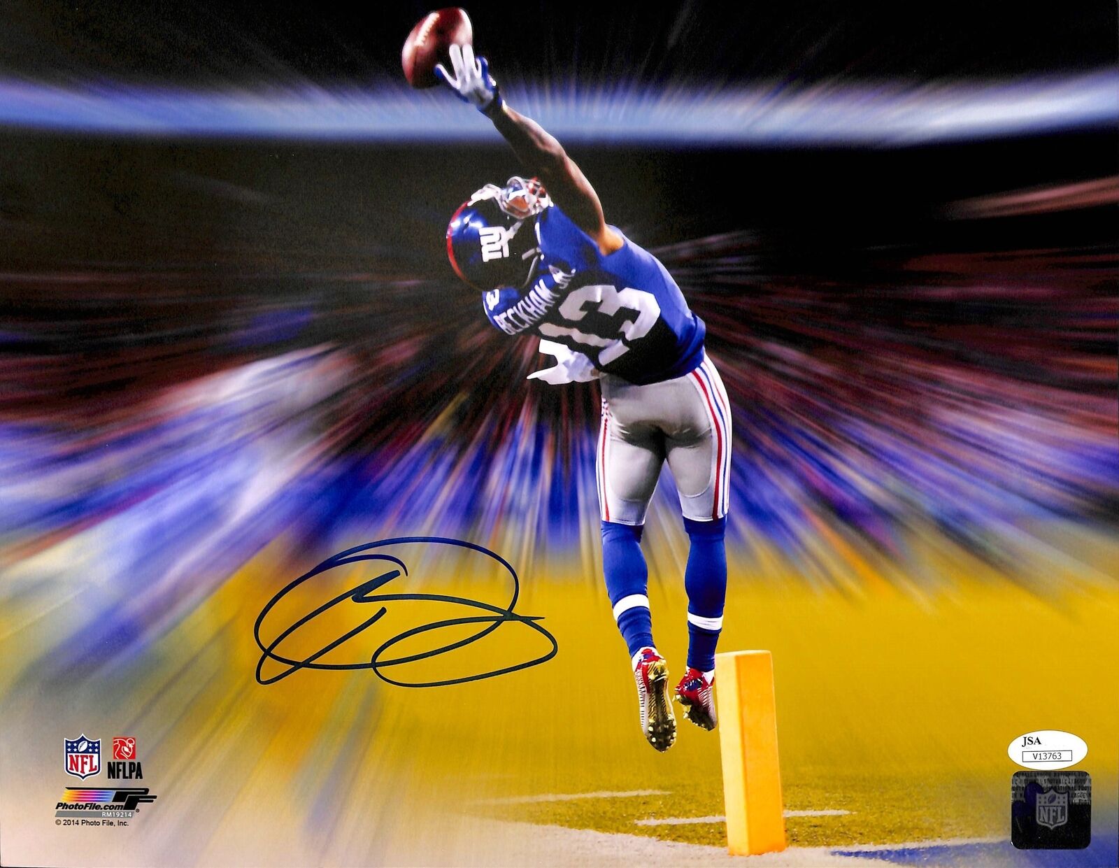 Giants Odell Beckham Jr. Authentic Signed 11x14 Catch Photo Poster painting JSA #V13763