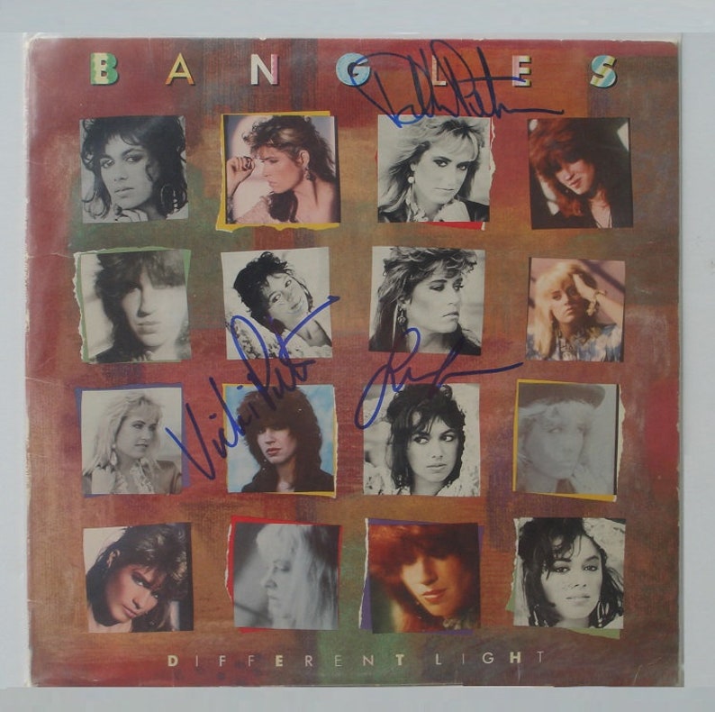 THE BANGLES Different Light SIGNED Album X3Susanna Hoffs, Debbie Peterson, Vicki Peterson wcoa