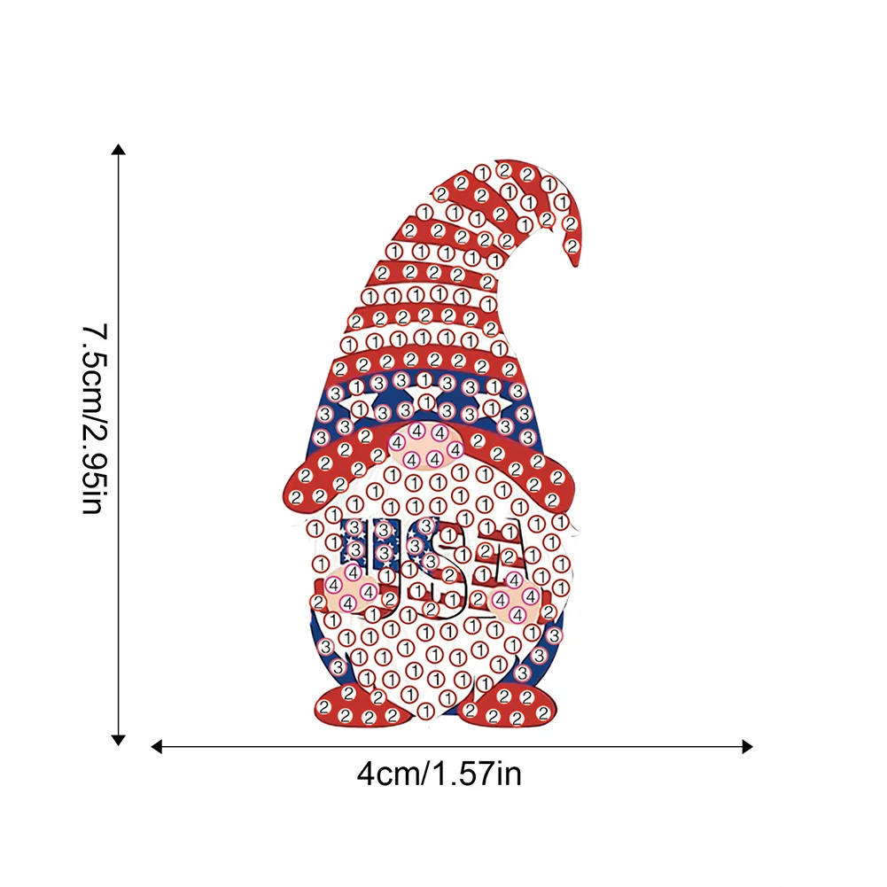 8Pcs DIY Independence Day Special Shape Diamond Painting Fridge Magnet for Home Decor