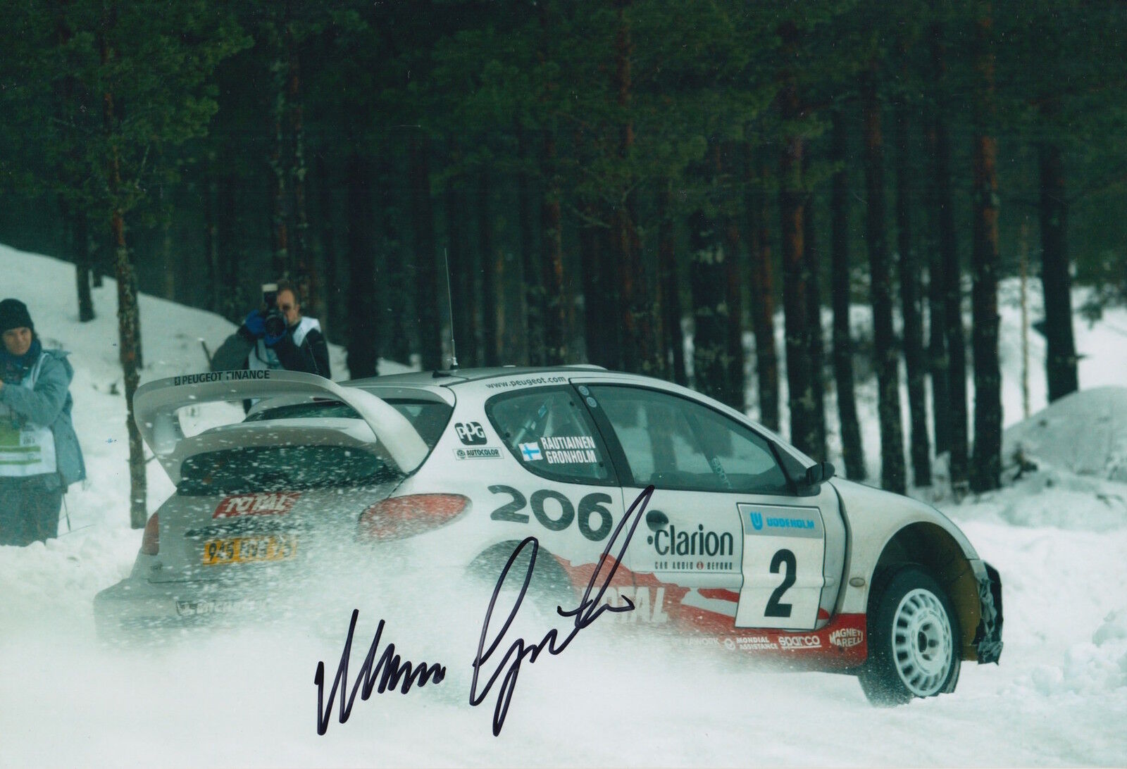 Marcus Gronholm Hand Signed 12x8 Photo Poster painting Peugeot Rally 2.