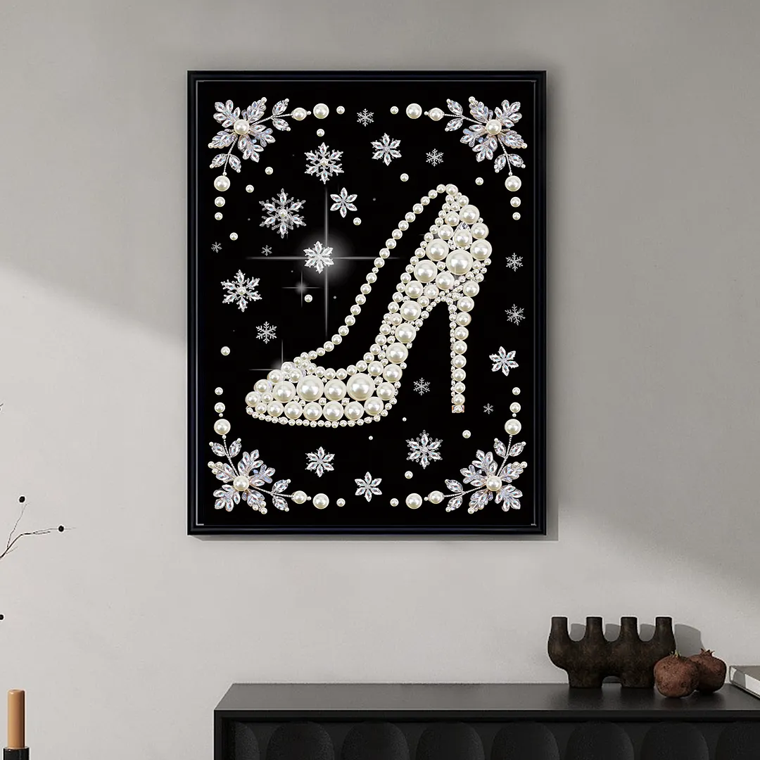 High Heels Special Shaped DIY Partial Drill Diamond Art Pearl Painting Kit for Adults Beginners Home Decor Art Craft Pearl Diamond Painting 30x40cm